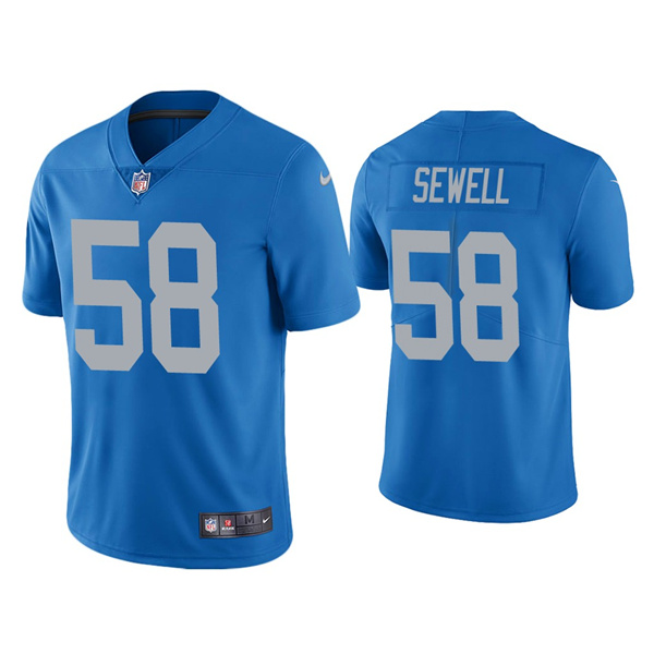 Men's Blue Detroit Lions #58 Penei Sewell 2021 NFL Draft Vapor Untouchable Limited Stitched NFL Jersey